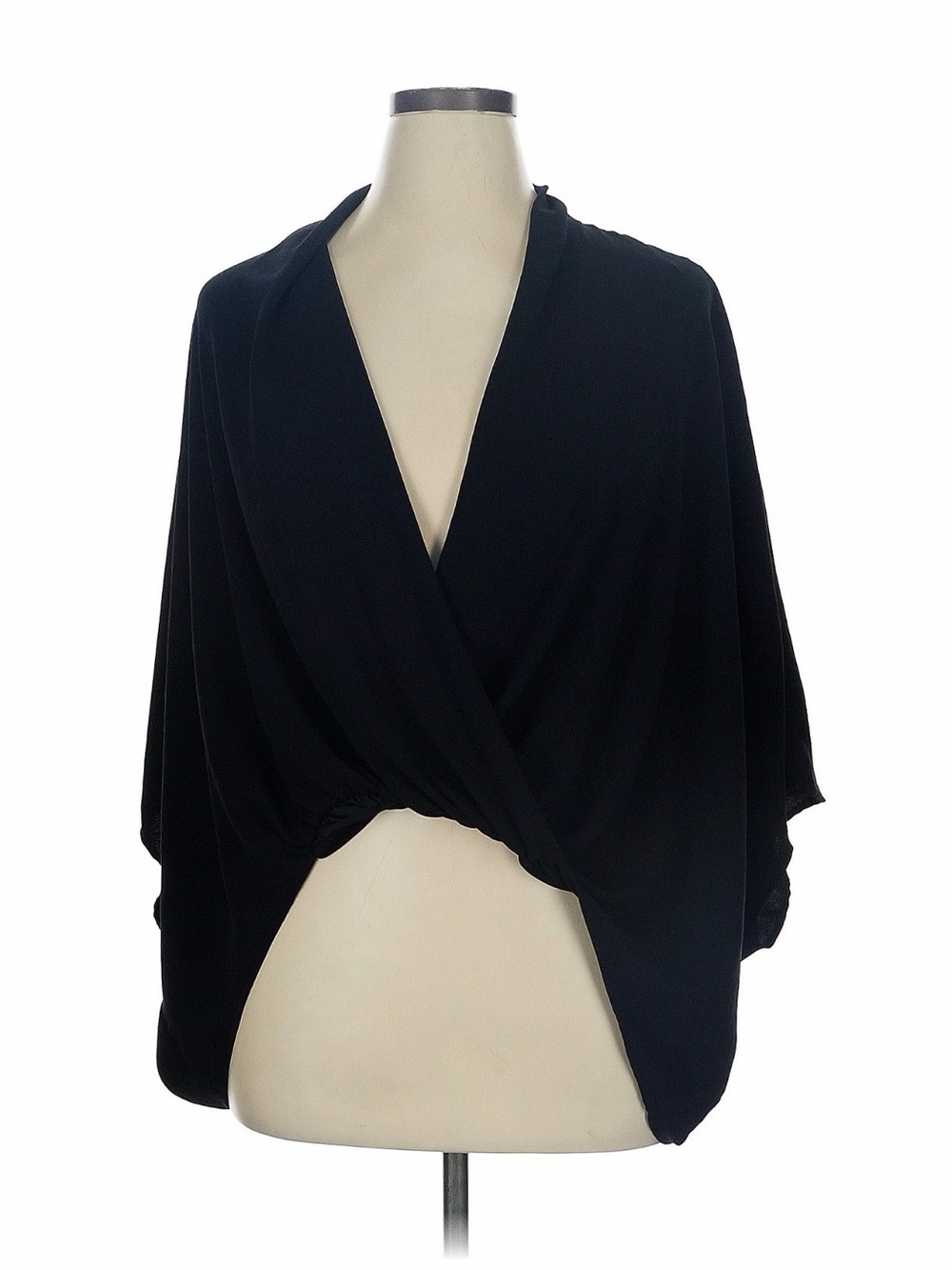 Trina Turk Black Off-the-Shoulder Wrap Sweater